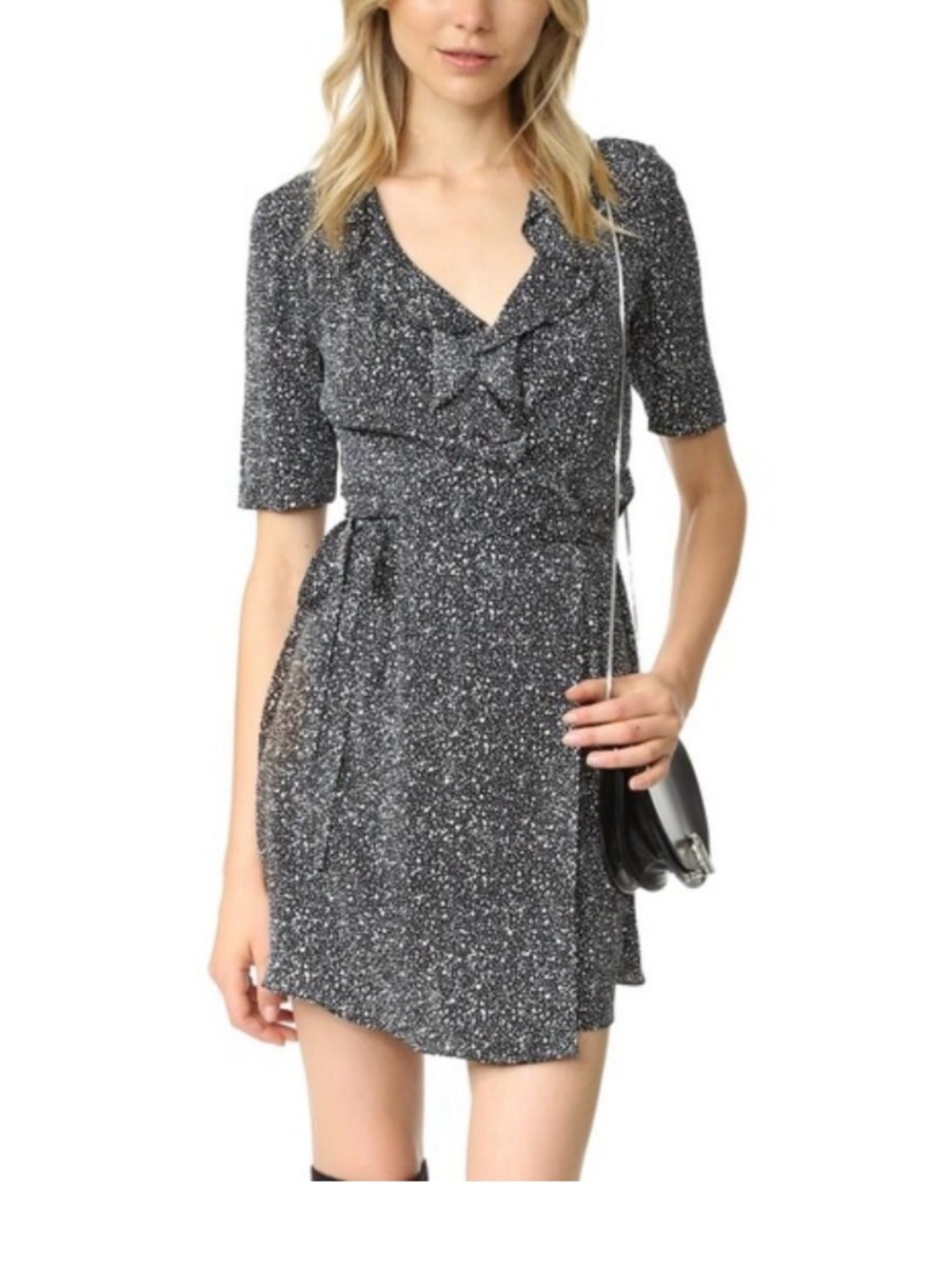 Diane Von Furstenberg black and white wrap dress- size 8